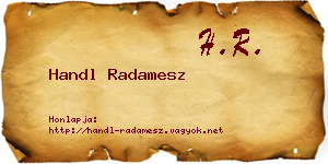Handl Radamesz névjegykártya